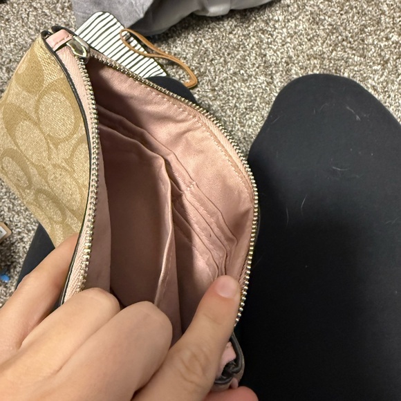 Coach Tan Signature Wristlet - Picture 2 of 3